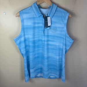 NWT Dunning Golf Womens Sleeveless Polo Size XL Blue Zip Up Neck Outdoor Active‎